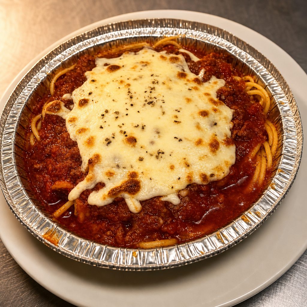 Baked Mama's Spaghetti.